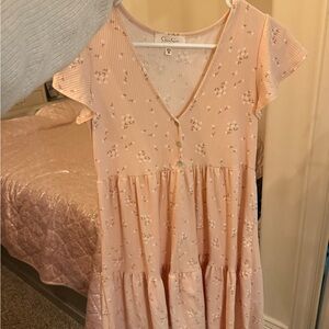 Floral Peach Kids Dress